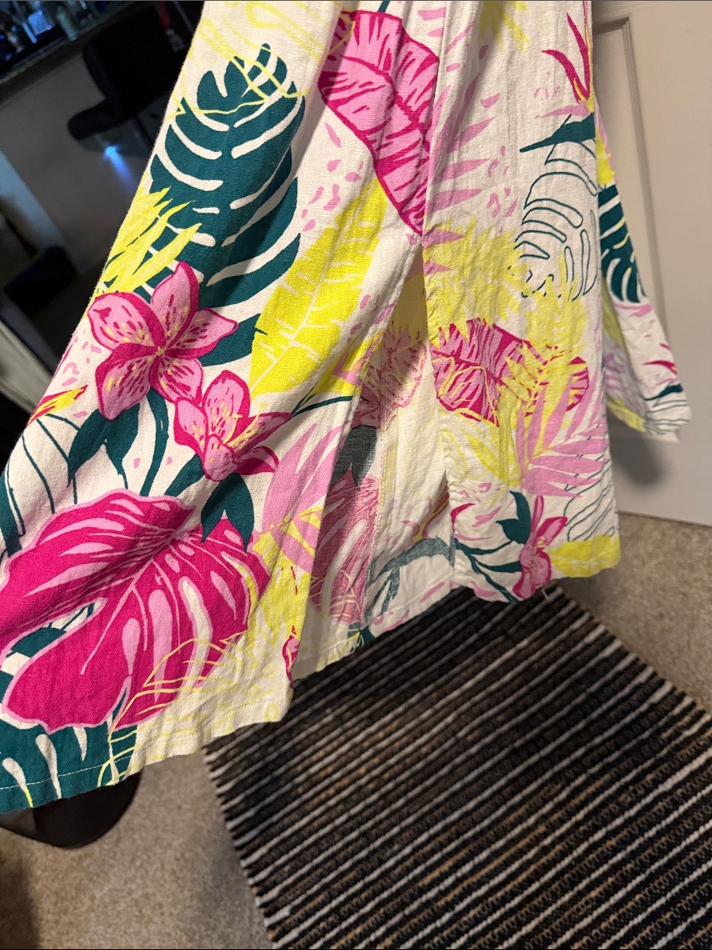 Bright Tropical Floral Jumpsuit- Pink, Yellow, Green. (SOLD) - Picture 5 of 6